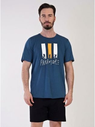 Tmavě modré pánské krátké pyžamo Oliver