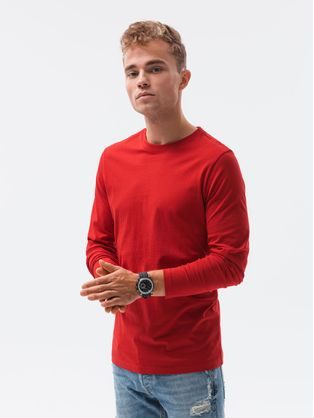 Klasické červené tričko s dlhým rukávom L138