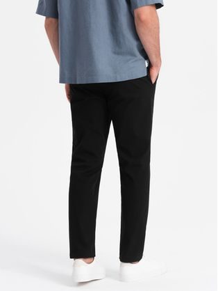 Elegantné čierne chinos nohavice klasického strihu V4 PACP-0191