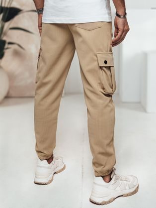 Trendy béžové pánske kapsáčové joggery UP