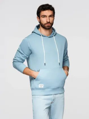 Módna svetlomodrá mikina s kapucňou SSBN-0270