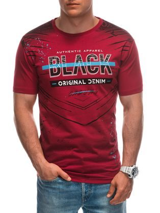 Módne červené tričko s nápisom S1936