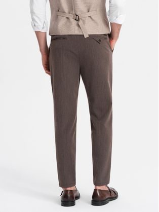 Elegantné granátové chinos nohavice klasického strihu V3 PACP-0191