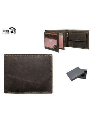 Kožená pánska peňaženka v hnedej farbe RFID