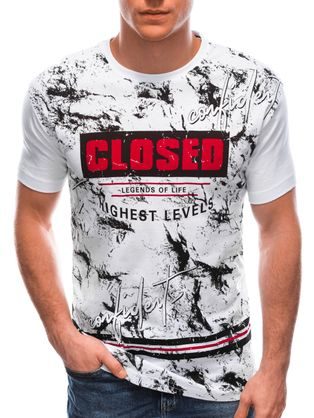 Biele tričko s nápisom Closed S1773