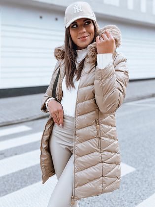 Krásna dámska béžová bunda Crystal