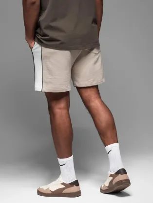 Pánske béžové chinos šortky s lemom V11 SRCS-0197