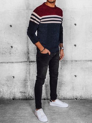 Béžový pletený sveter s módnymi dierami