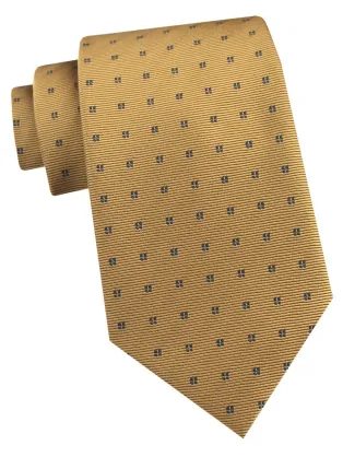 Vzorovaná pánska kravata v odtieňoch zlatej