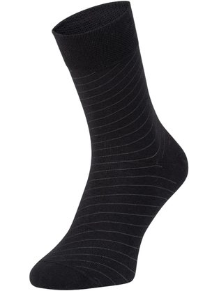 Pásikavé vysoké čierne pánske ponožky