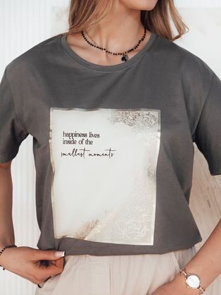 Krásne dámske grafitové tričko s potlačou Creative
