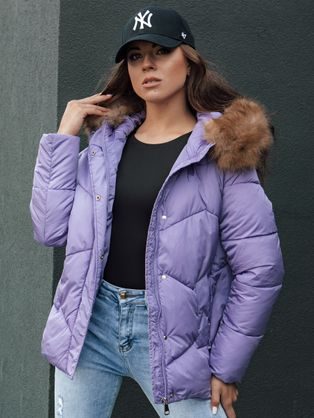 Dámska zimná fialová bunda s kapucňou Wayward