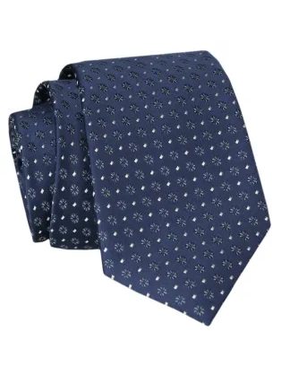 Nádherná tmavomodrá vzorovaná kravata