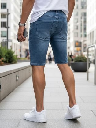 Štýlové modré rifľové kraťasy V1 SRDS-0161