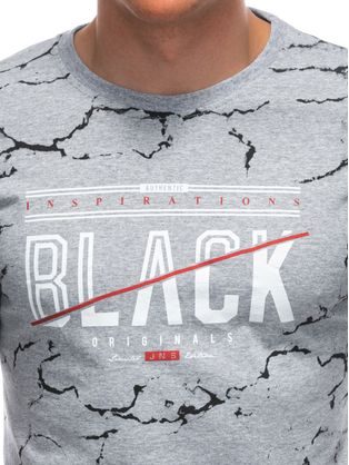 Batikované čierne tričko s dlhým rukávom L165