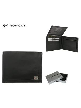 Elegantná čierna pánska peňaženka Rovicky
