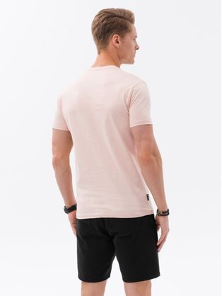 Jedinečné svetloružové tričko s krátkym rukávom S1741-V2