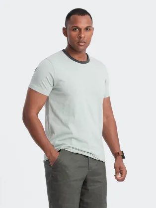 Trendy svetlo zelené tričko bez potlače V2 TSCT-22SS-004