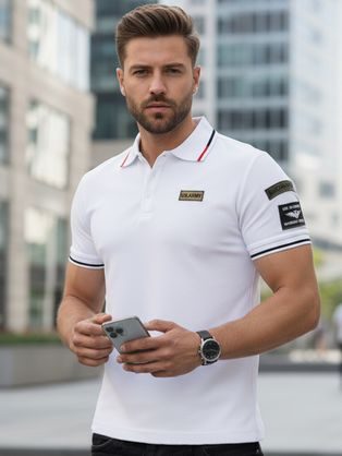 Trendy biela pánska polokošeľa