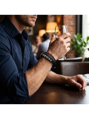 Čierny látkový pánsky opasok