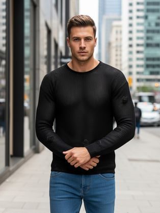 Teplá bunda pre pánov v čiernej farbe OM-JAHP-0302