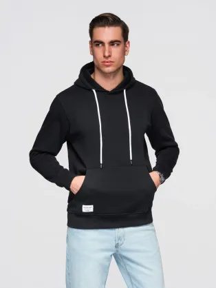 Módna čierna mikina s kapucňou SSBN-0270