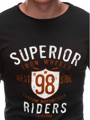 Čierne tričko z bavlny Superior S1700