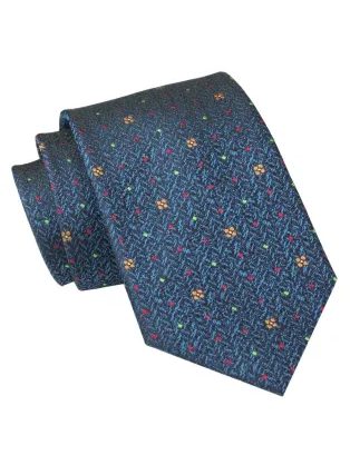 Granátová kravata s kvetinovým vzorom