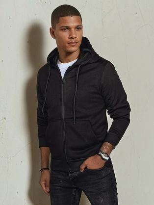 Moderná čierna jednoduchá mikina