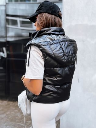 Trendy dámska prešívaná čierna vesta Maylo