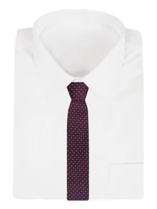 Trendy vzorovaná kravata v bordovej farbe