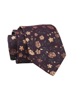 Kvetinová kravata v slivkovej farbe Alties