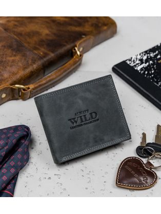Elegantná hnedá kožená peňaženka Wild
