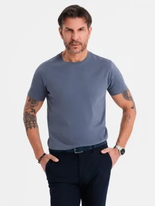 Basic denim bavlnené tričko s okrúhlym výstrihom V7 TSBS-0236