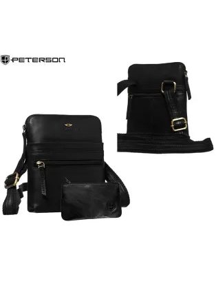 Čierna kožená pánska taška Peterson