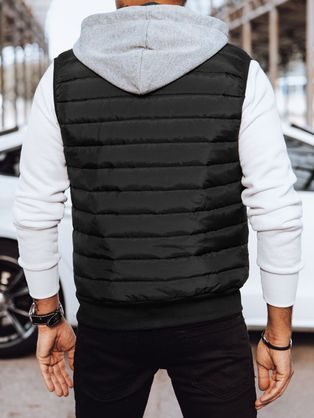 Trendy prešívaná vesta v čiernej farbe