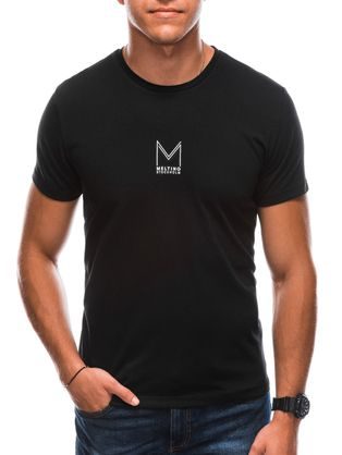 Čierne trendy tričko z bavlny S1724