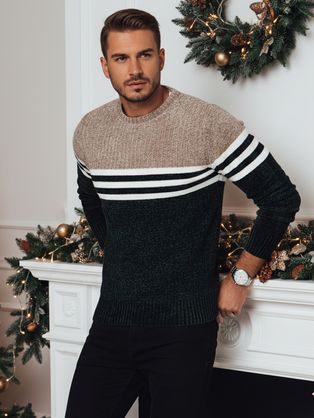 Moderný zelený sveter severského štýlu