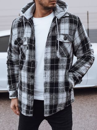 Čierna károvaná bunda na chladné dni