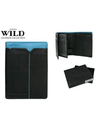 Štýlová čierna kožená peňaženka na výšku