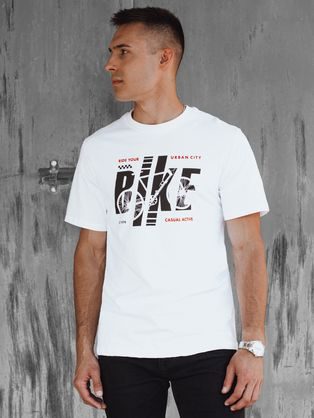 Atraktívne biele tričko s nápisom BIKE
