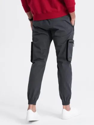 Nadčasové grafitové joggery V6 PAJO-0135