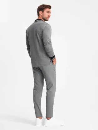 Šedá nevšedná polokošeľa V1 POSS-0105