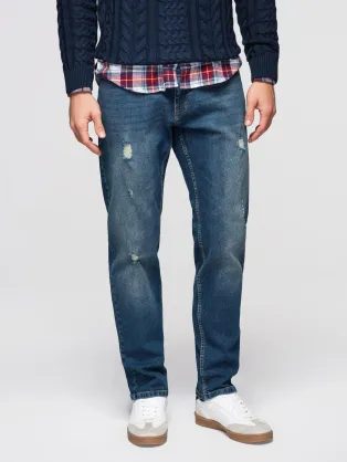 Moderné tmavomodré pánske rifle V2 PADP-0254