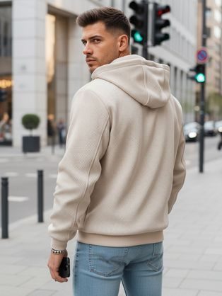 Moderná béžová pánska prechodná bunda V3 JANP-0225