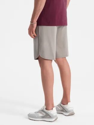 Pánske béžové chinos šortky s lemom V11 SRCS-0197