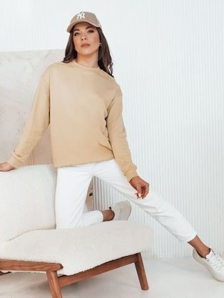 Jednoduchá dámska krémová mikina Glamflair