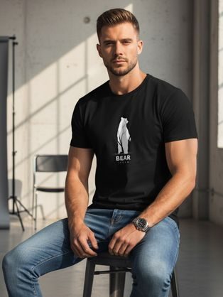 Čierne tričko s potlačou bear