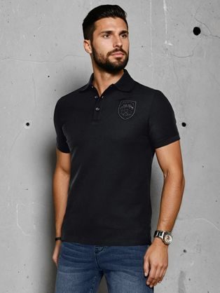 Pánska čierna polokošeľa s logom