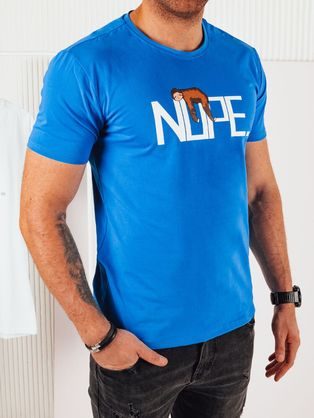 Trendy tričko s ozdobným vreckom svetlo modré V9 TSCT-0109
